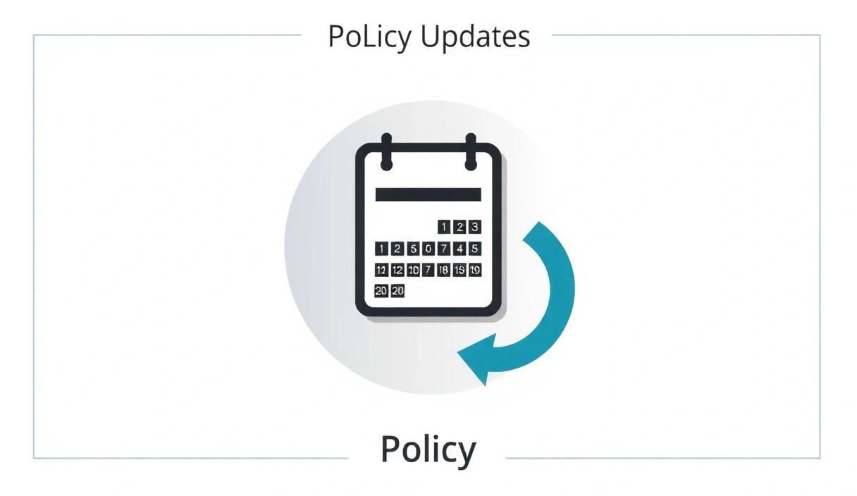 A calendar icon with a refresh symbol, representing policy updates.