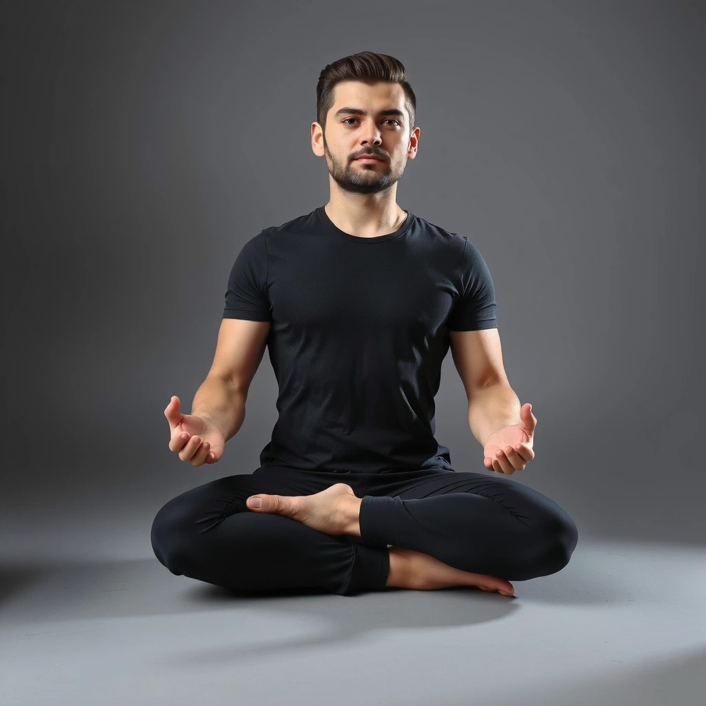 Man in a peaceful pose